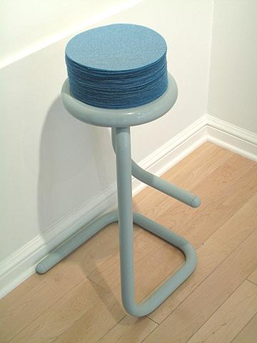 101009 (blue sheeting) - force of habit 
[gallery installation detail]