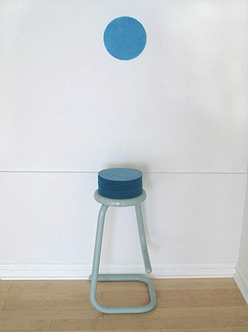 101009 (blue sheeting) - force of habit 
[gallery installation]